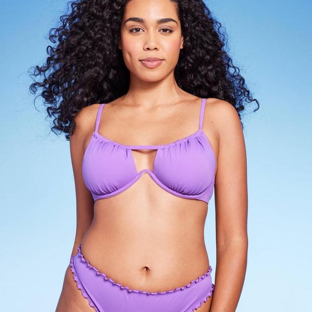 Womens Tunneled Neckline Underwire Bikini Top - Shade & Shore Purple Product Image