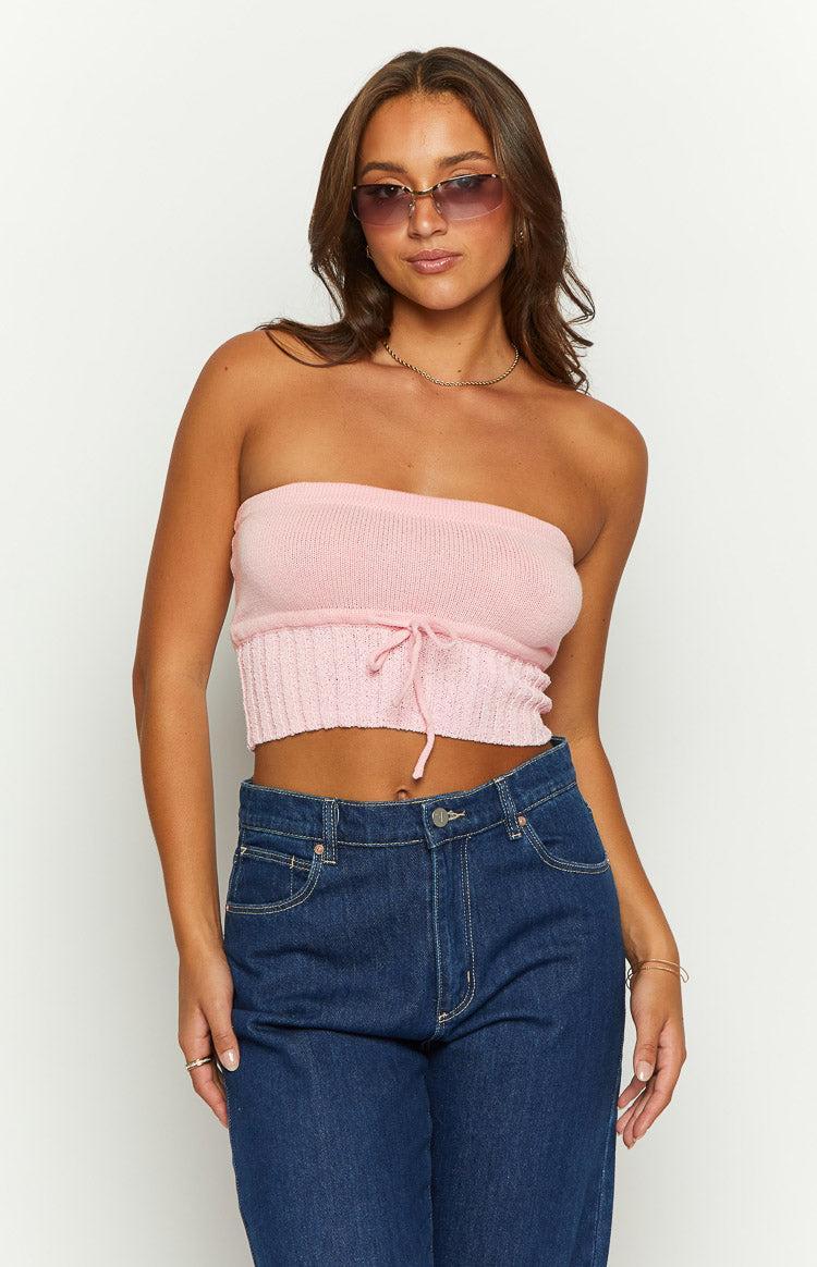 Eloise Pink Knit Tube Top Product Image