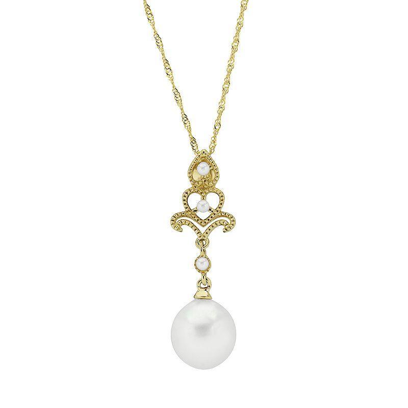 PearLustre by Imperial Freshwater Cultured Pearl 14k Gold Pendant, Womens White Product Image