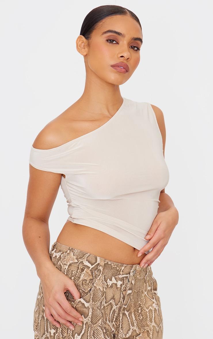 Stone Slinky Asymmetric Long Top Product Image