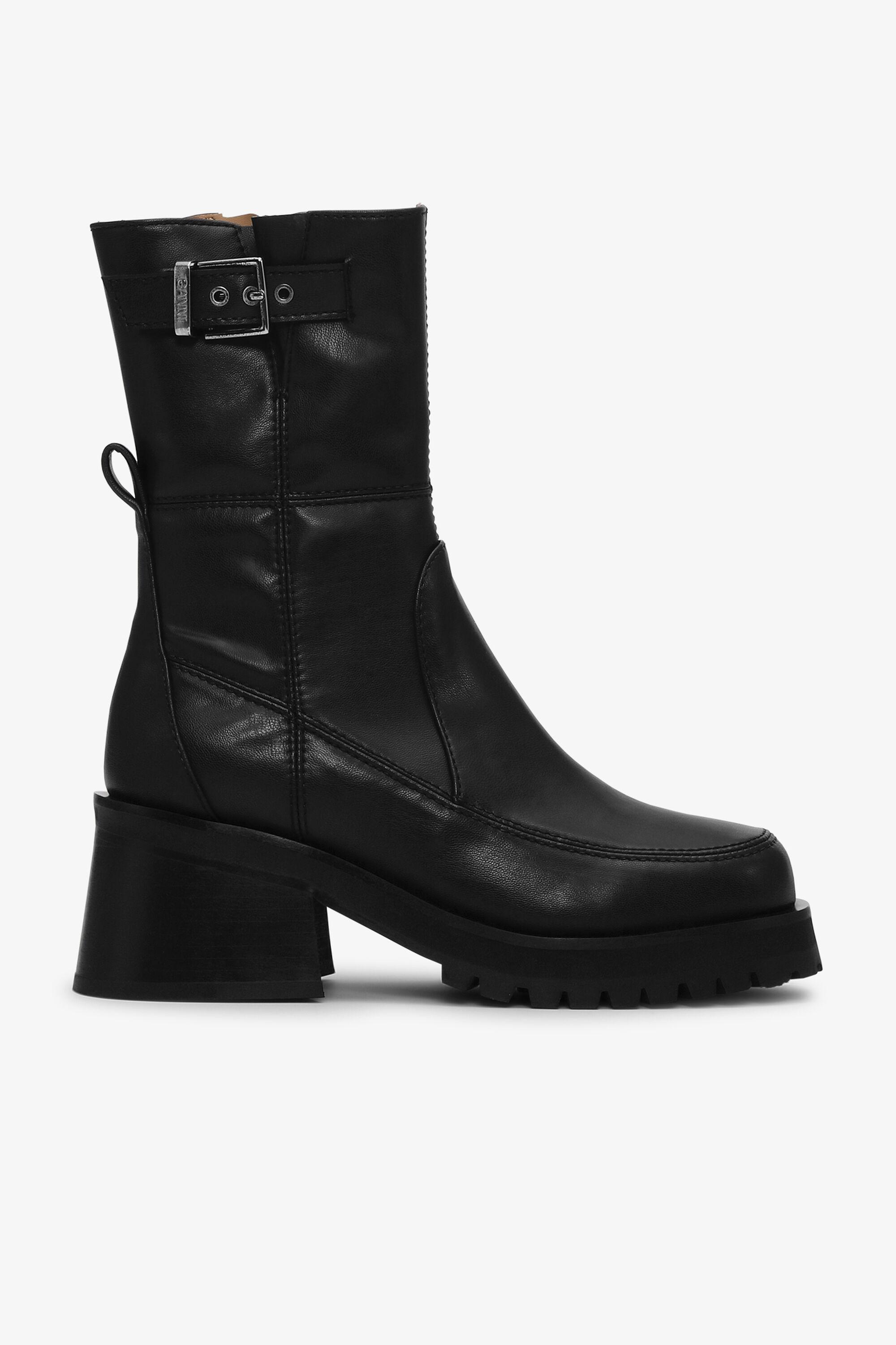 Black Feminine Buckle Platform Boots product image