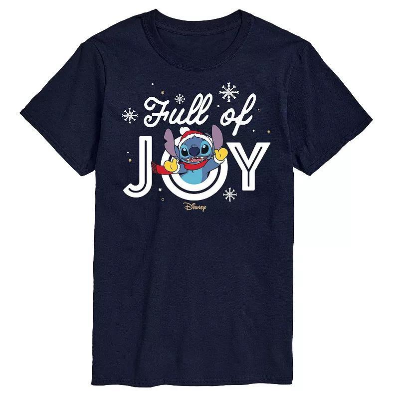 Disneys Lilo & Stitch Big & Tall Full Of Joy Graphic Tee, Mens Blue Product Image