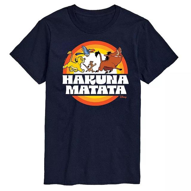 Disneys The Lion King Mens Hukana Matata Graphic Tee Blue Product Image