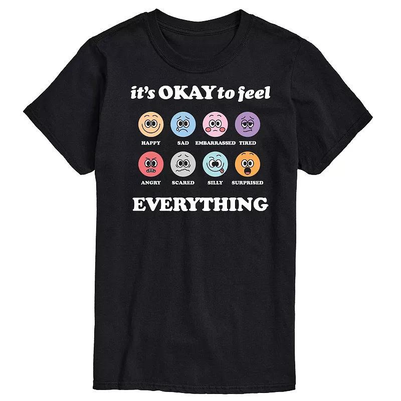 Mens Its Okay to Feel Everything Graphic Tee Blue Product Image