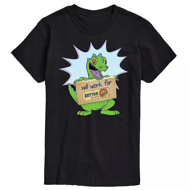 Big & Tall Rugrats Reptar Work Graphic Tee, Mens Black Product Image