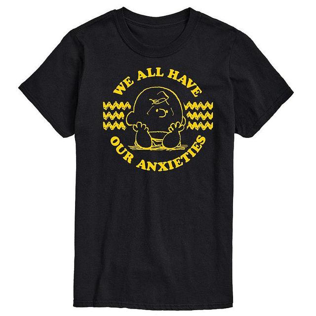 Mens Peanuts We All Have Our Anxieties Graphic Tee Blue Product Image