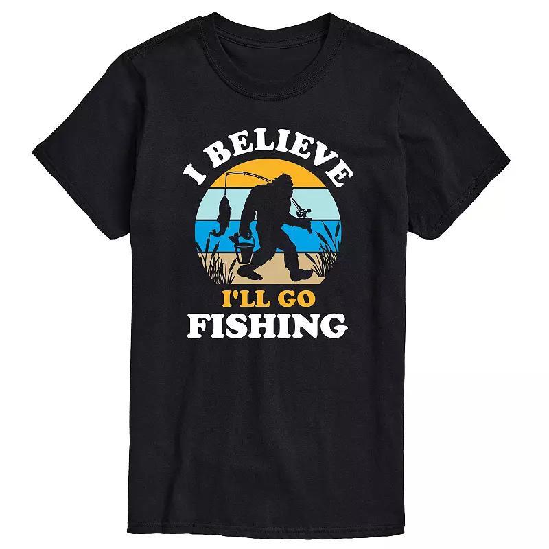 Big & Tall I Believe Ill Go Fishing Graphic Tee, Mens Blue Product Image