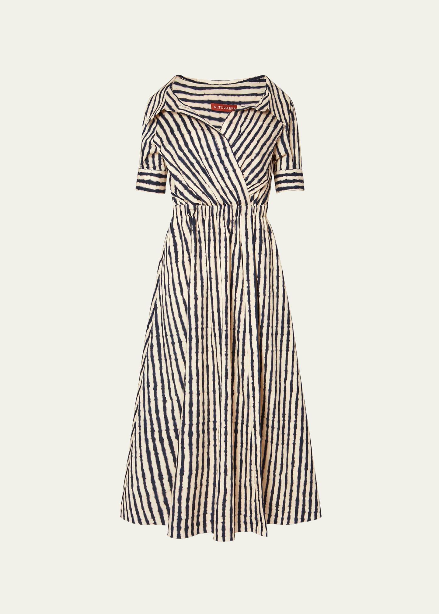 Lydia Striped Off-Shoulder Midi Dress Product Image