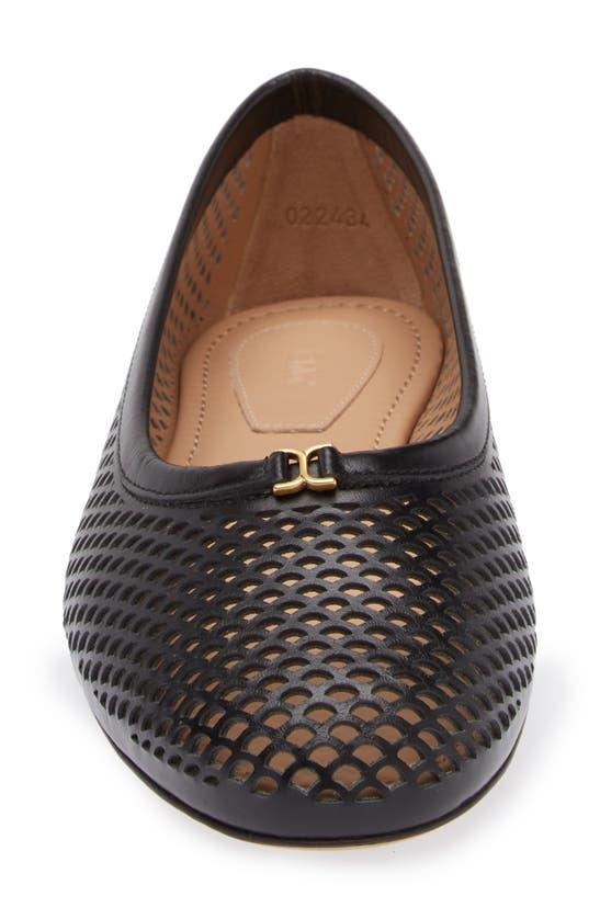 CHLOÉ Marcie Leather Ballerina Flats In Black Product Image