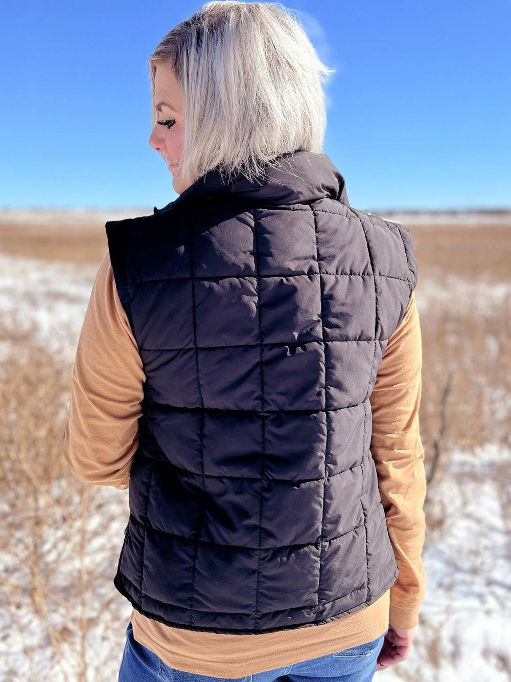 Solid Quilted Puff Zip Up Vest - 2 Colors Product Image