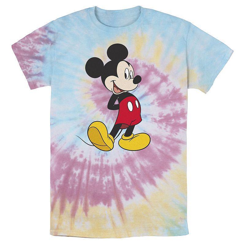 Disneys Mickey Mouse Mens Smiling Pose Wash Tee Black Grey Product Image