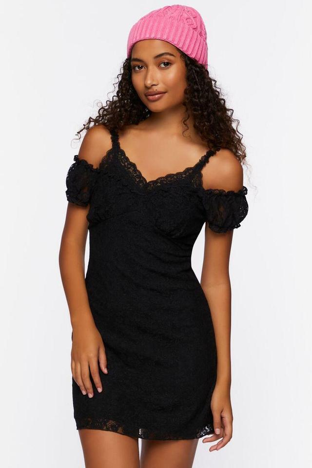 Lace Cami Cap-Sleeve Mini Dress | Forever 21 Product Image