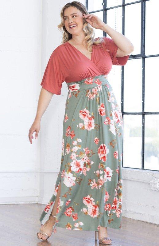 Havana Color Block Maxi Dress - Plus Product Image