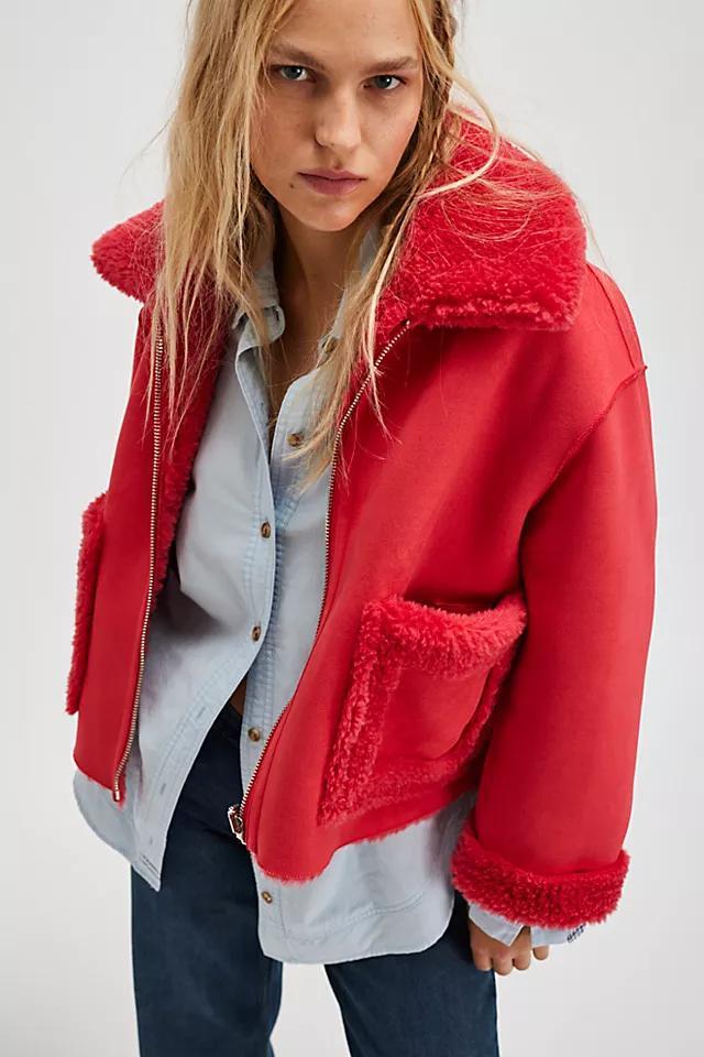 Vera Shearling Aviator Jacket Product Image