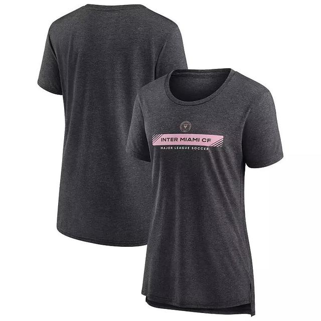 Womens Fanatics Branded Heather Charcoal Inter Miami CF Heritage Tri-Blend T-Shirt Product Image