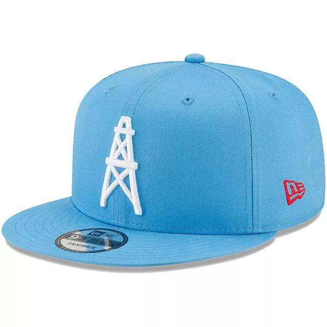 Mens New Era Light Blue Houston Oilers Throwback 9FIFTY Adjustable Snapback Hat Product Image