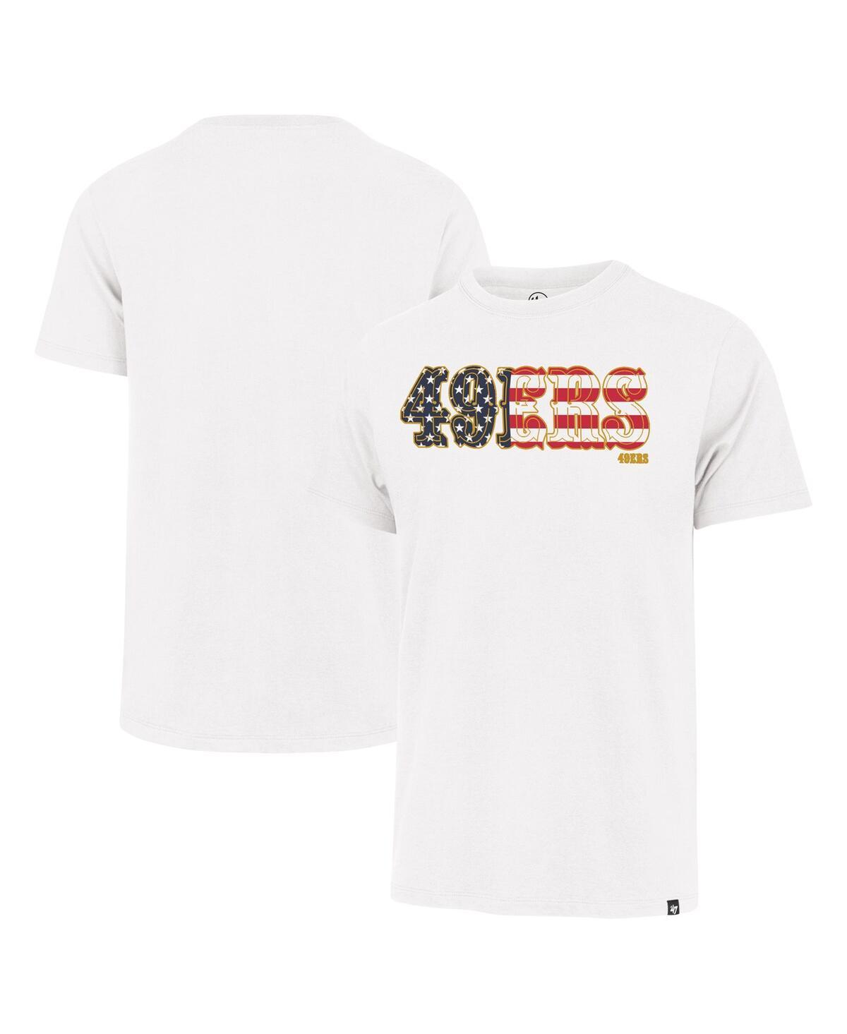 47 Brand Mens White San Francisco 49ers Flag Script Franklin T-Shirt Product Image