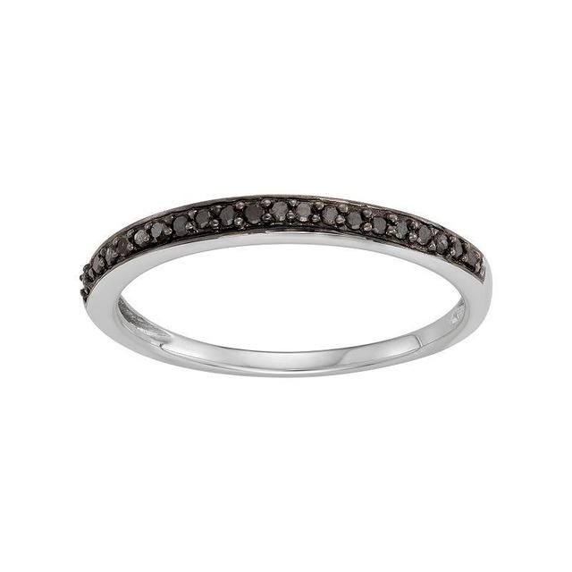 14k White Gold 1/10 Carat T.W. Black Diamond Stack Ring, Womens Product Image