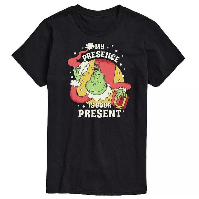 Big & Tall Dr. Seuss The Grinch My Presence Is Your Present Graphic Tee, Mens Product Image