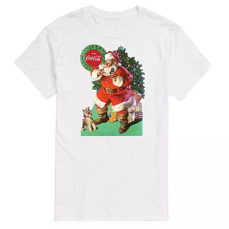 Big & Tall Coca-Cola Vintage Santa Dog Graphic Tee, Mens Product Image