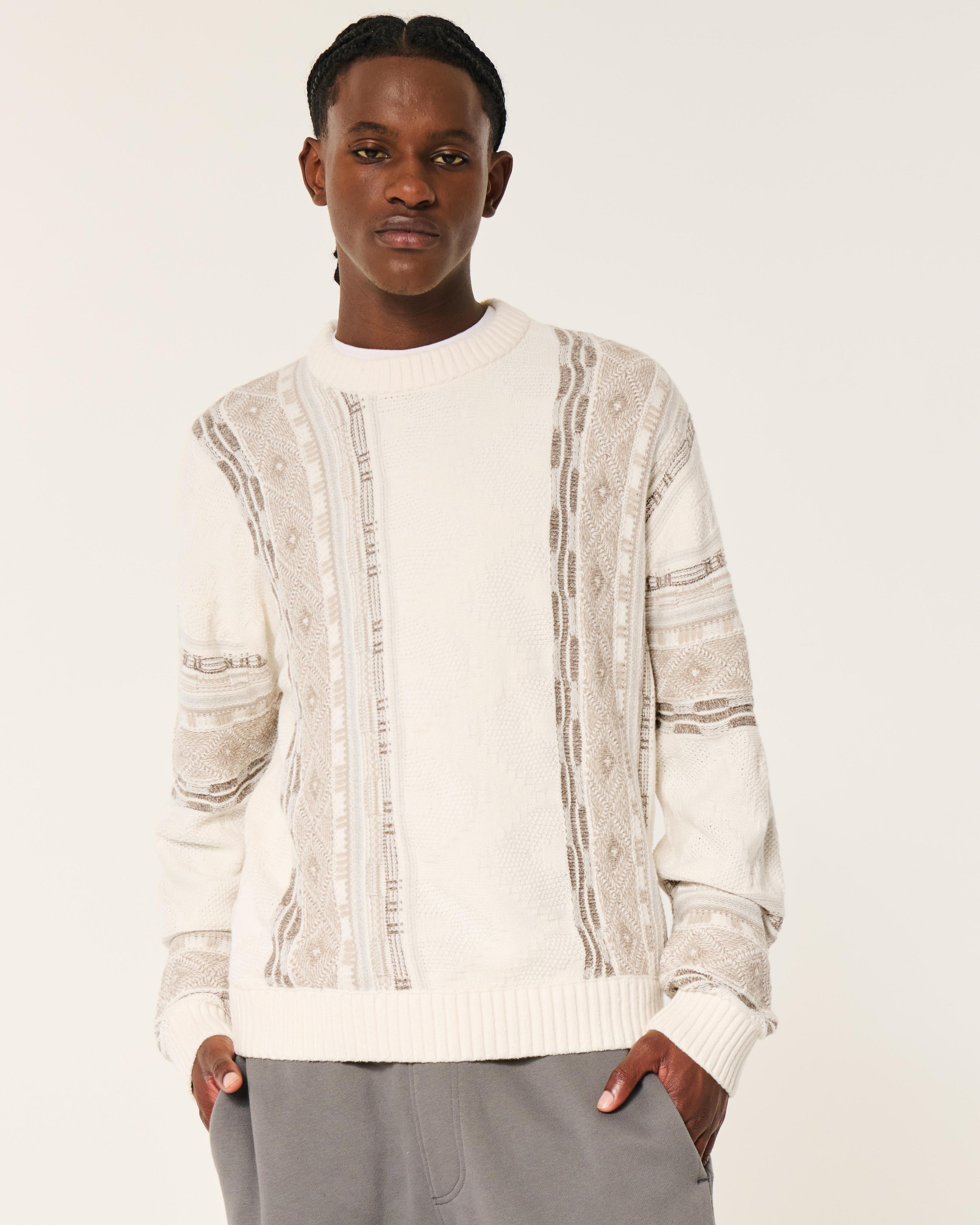 Boxy Pattern Crew Sweater Product Image