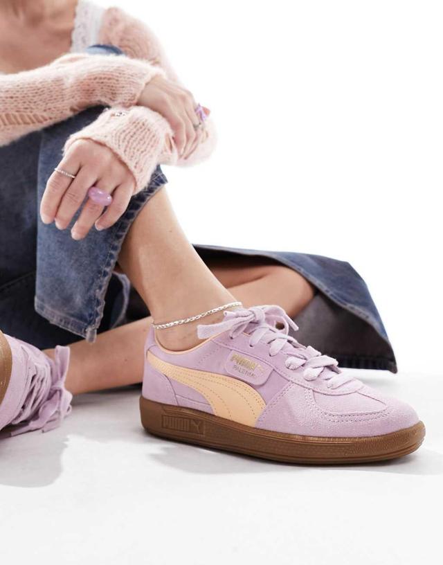 PUMA Palermo sneakers in pink & orange Product Image