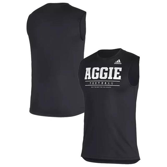 Mens adidas Black Texas A&M Aggies Sideline Football Locker Creator Aeroready Sleeveless T-shirt Product Image