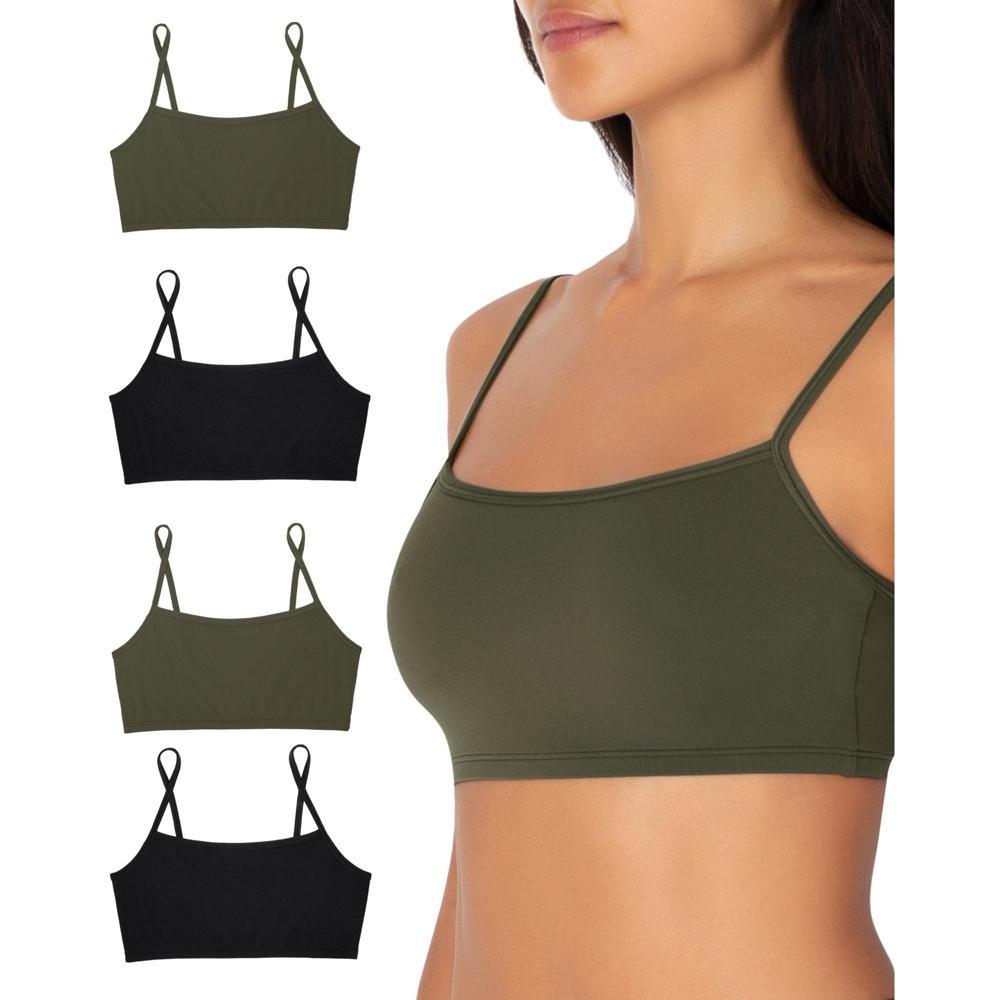 Smart & Sexy Women's Stretchiest EVER Cami Bralette 4 Pack Olive/Olive/Black/Black S/M Product Image