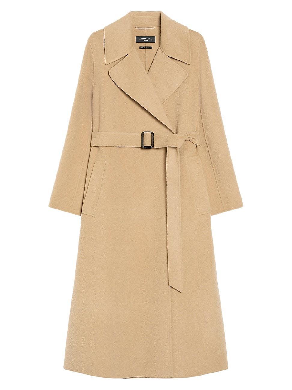 Womens Manu Wool Belted Trench Coat product image