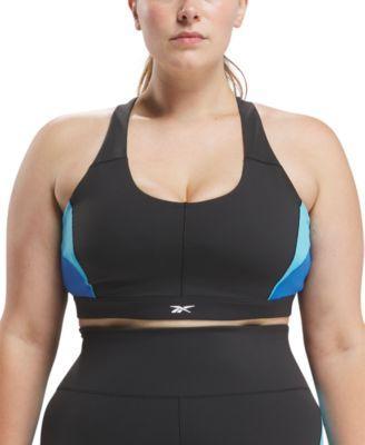 Plus Size Lux Colorblocked Racerback Sports Bra Product Image