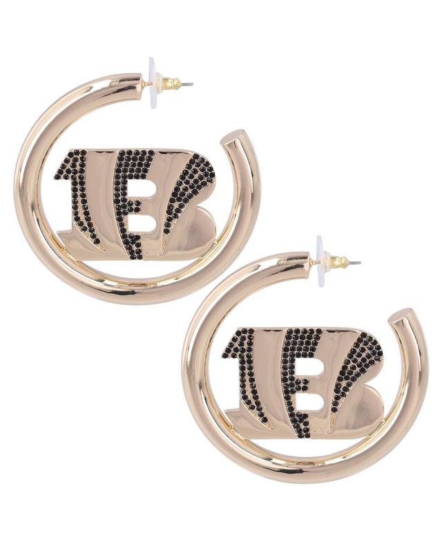 Womens Gold Cincinnati Bengals Team Hoop Earrings Product Image