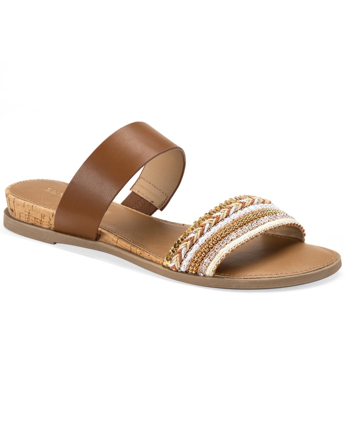 Sun + Stone Womens Easten Double Band Slide Flat Sandals, Created for Macys Product Image