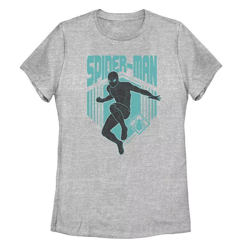 Juniors Marvel Spider-Man Far From Home Stealth Action Tee, Girls Athletic Grey Product Image