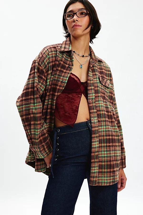 BDG Dani Oversized Flannel Shirt Womens at Urban Outfitters Product Image