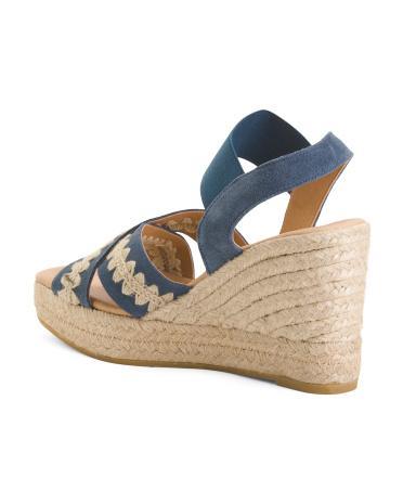 Suede Cross Band Espadrille Wedge Sandals for Women product image