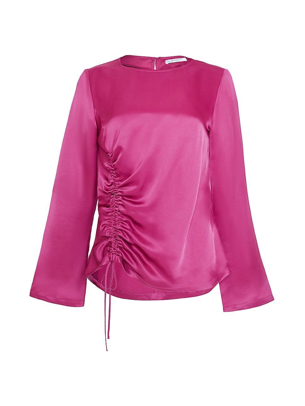 Womens Fabi Satin Ruched Top Product Image