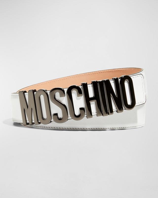 Mens Logo-Buckle Leather Belt Product Image