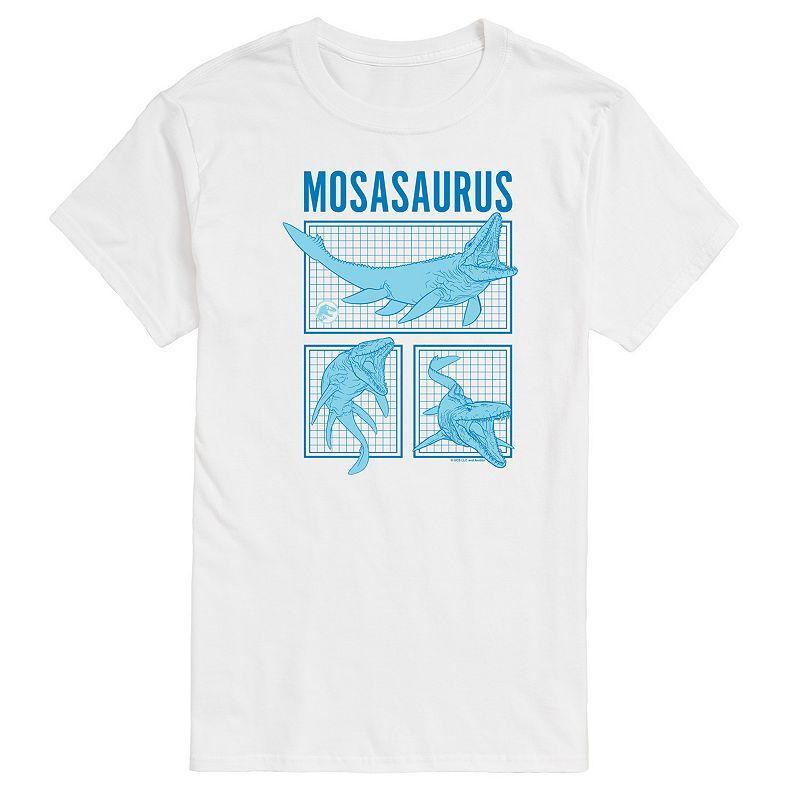 Mens Jurassic World Mosasaurus Grid Long Sleeve White Product Image