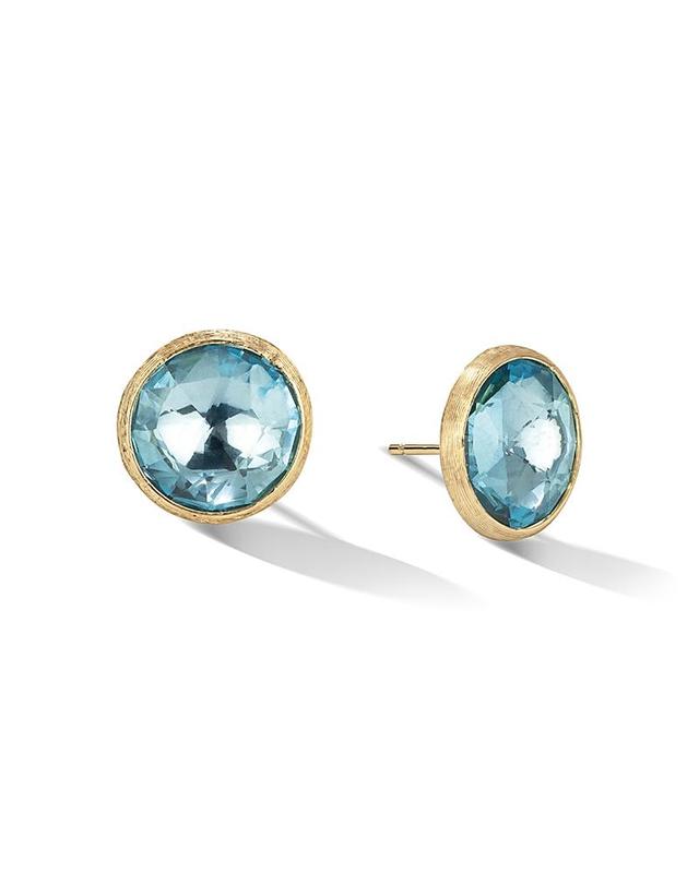 Womens Jaipur Color 18K Yellow Gold & Blue Topaz Stud Earrings Product Image