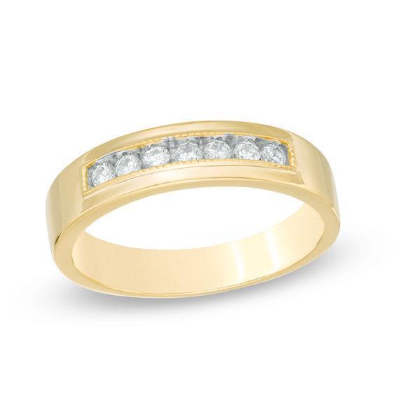 Men's 1/4 CT. T.w. Diamond Wedding Band in 10K Gold Product Image