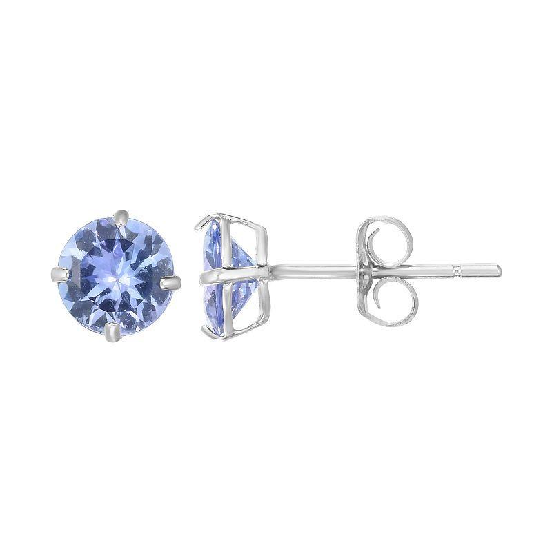 14k White Gold Tanzanite Stud Earrings, Womens, 14k Whgold Product Image