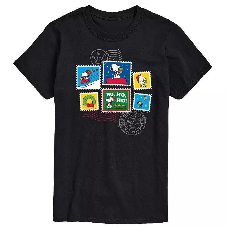 Mens Peanuts Snoopy & Woodstock Holiday Stamp Graphic Tee Product Image