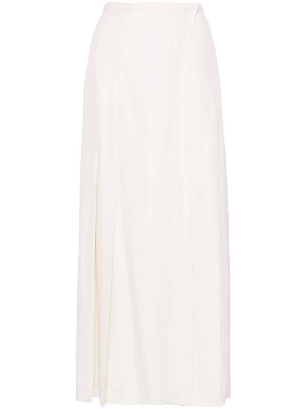 TOTÊME Pleated Crepe Wrap Skirt In Neutrals Product Image