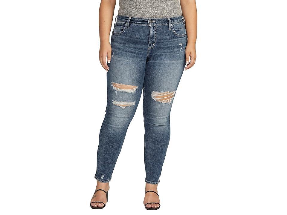 Silver Jeans Co. Plus Size Boyfriend Mid-Rise Slim Leg Jeans W27170EPX383 (Indigo) Women's Jeans product image