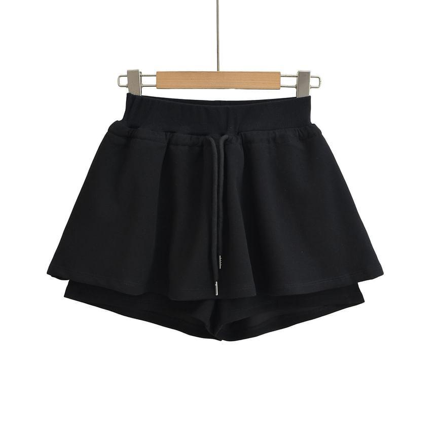 High Waist Plain Skorts Product Image