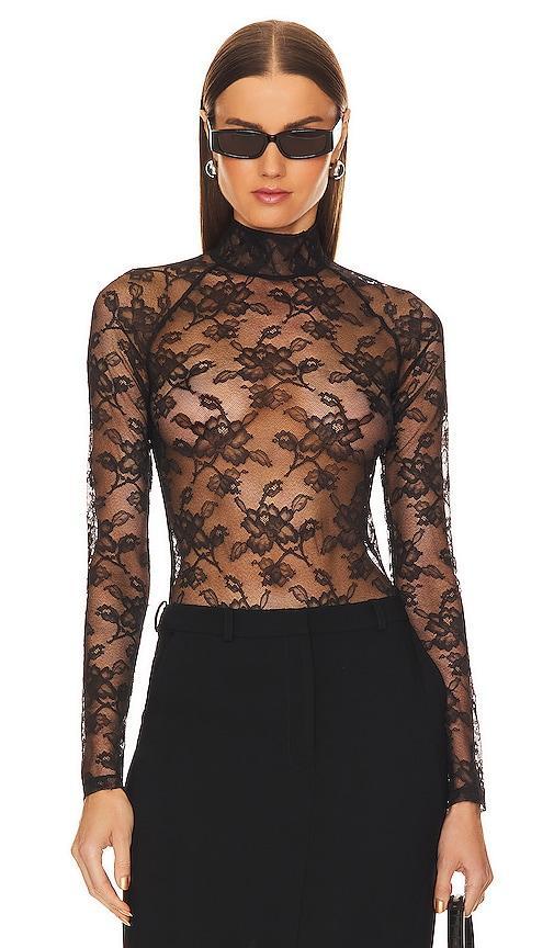 Womens Lace Sheer Bodysuit Product Image