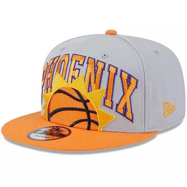 Mens New Era Gray/Orange Phoenix Suns Tip-Off Two-Tone 9FIFTY Snapback Hat Product Image