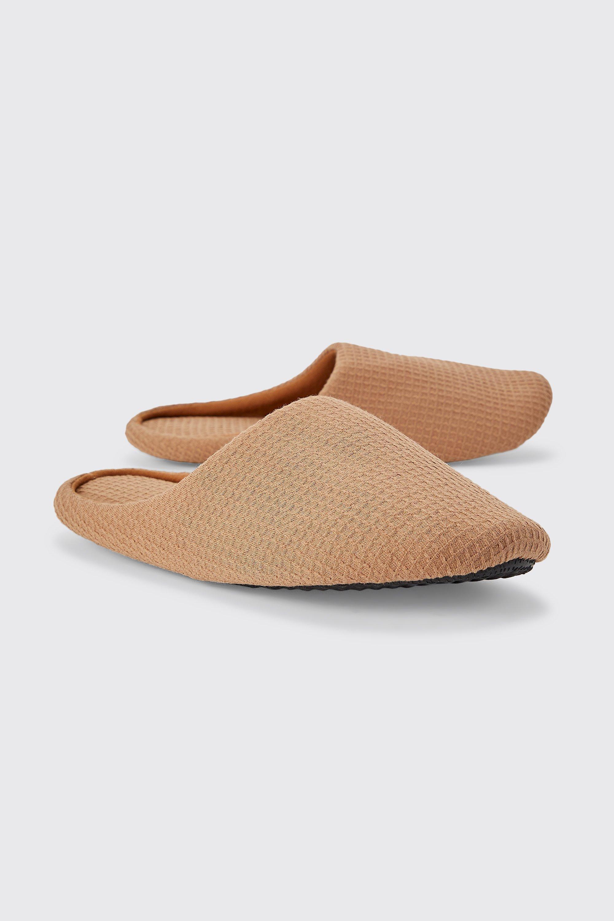 Waffle Jersey Slippers | boohooMAN USA Product Image