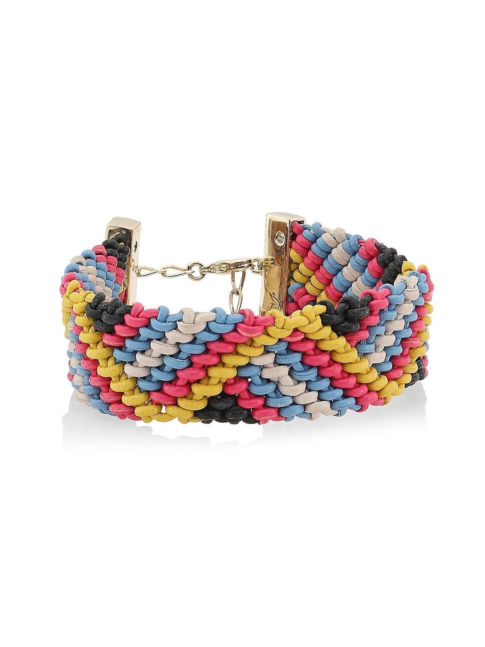 Womens Kyn Goldtone & Leather Friendship Bracelet Product Image