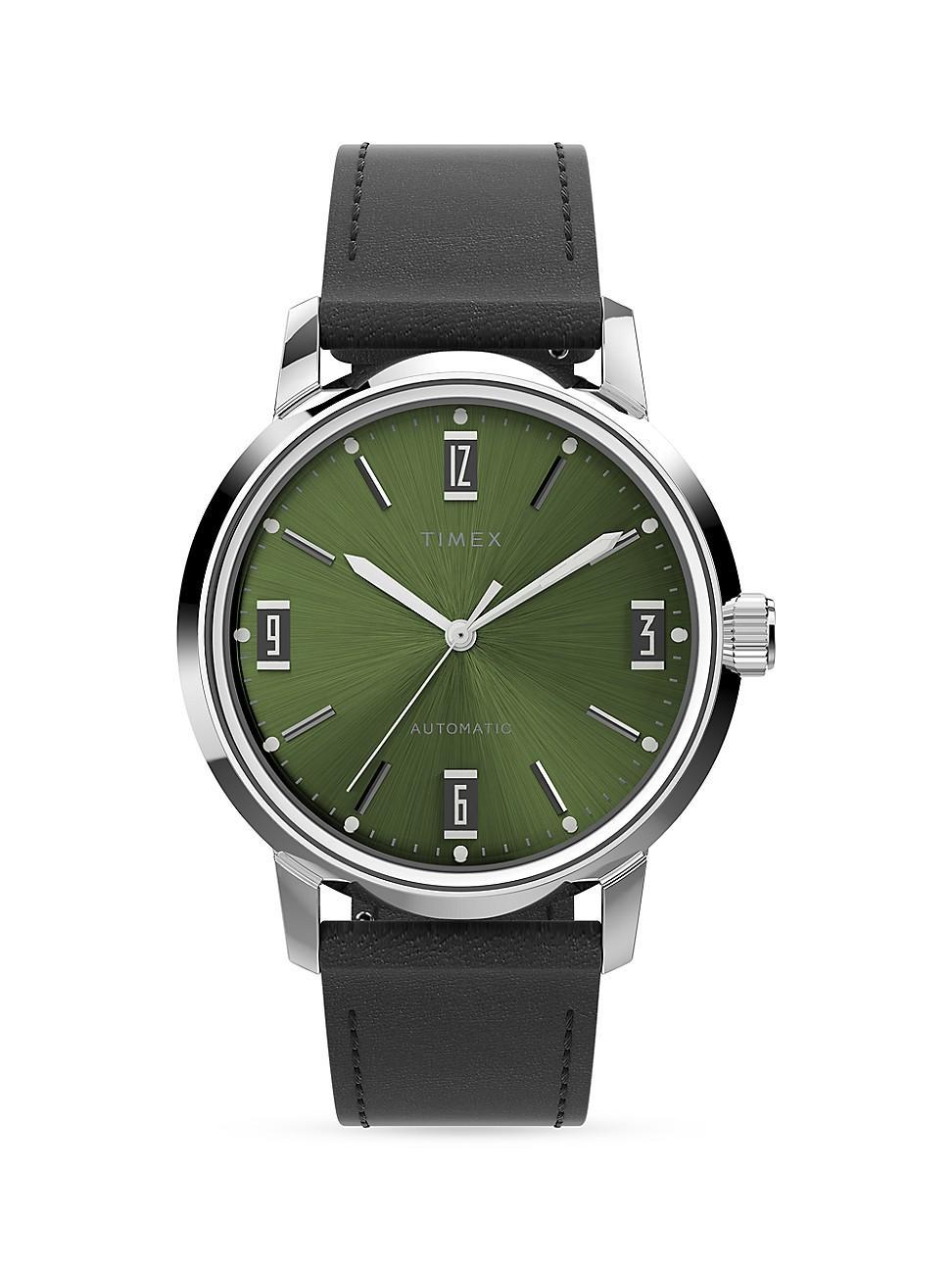 Timex Marlin Automatic Leather Strap Watch, 40mm Product Image